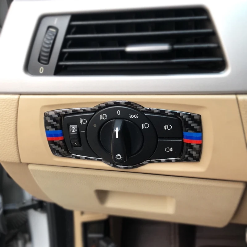 Рамка для переключателей фар из углеродного волокна крышка Накладка BMW 3 серии E90