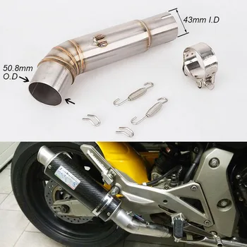 

Motorcycle Exhaust Pipe Middle Link Pipe Muffler Mid Tube Slip On For Variation Hornet 600 CB600F CB 600F 2007-2013
