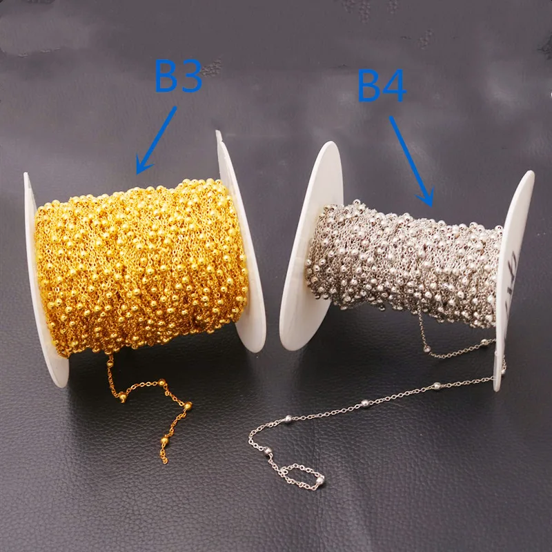 

5m/lot Popular Gold/Silver Plated Necklace Chain For Jewelry Making Findings DIY Interval Bead Chain Materials Handmade Supplies