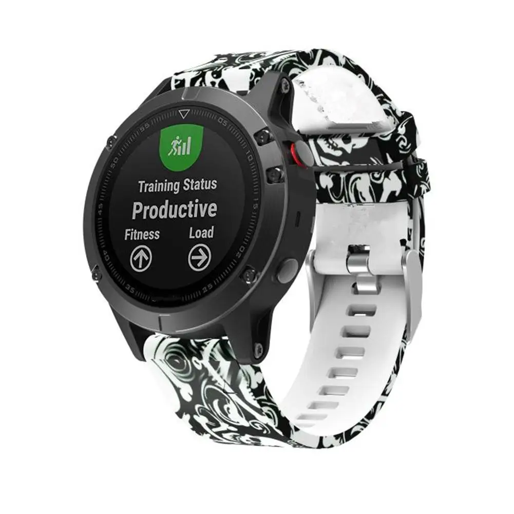 22 мм ремешок для Garmin 935 Fenix 5 Plus часы с печатным ремешком силиконовый ремешок для часов Garmin 945