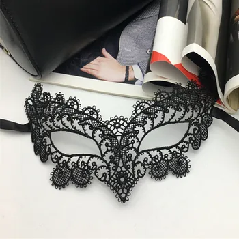 

Lace Ball Mask Sexy Black Cosplay Adults Halloween Face Mask Upper Half Face White Valentine's Day Mascarilla Party Masks EB50MJ