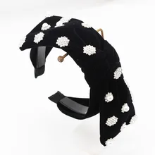 Новая Европейская и американская мода темперамент жемчуг резинка для волос со стразами путешествия дикие женские вязаные шапочки 860