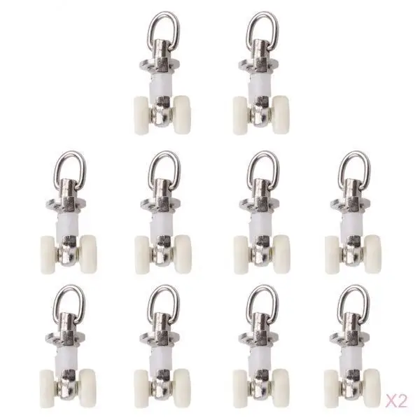 Pack of 20 Aluminum Alloy Ceiling Mount Curtain Track Gliders - 26mm