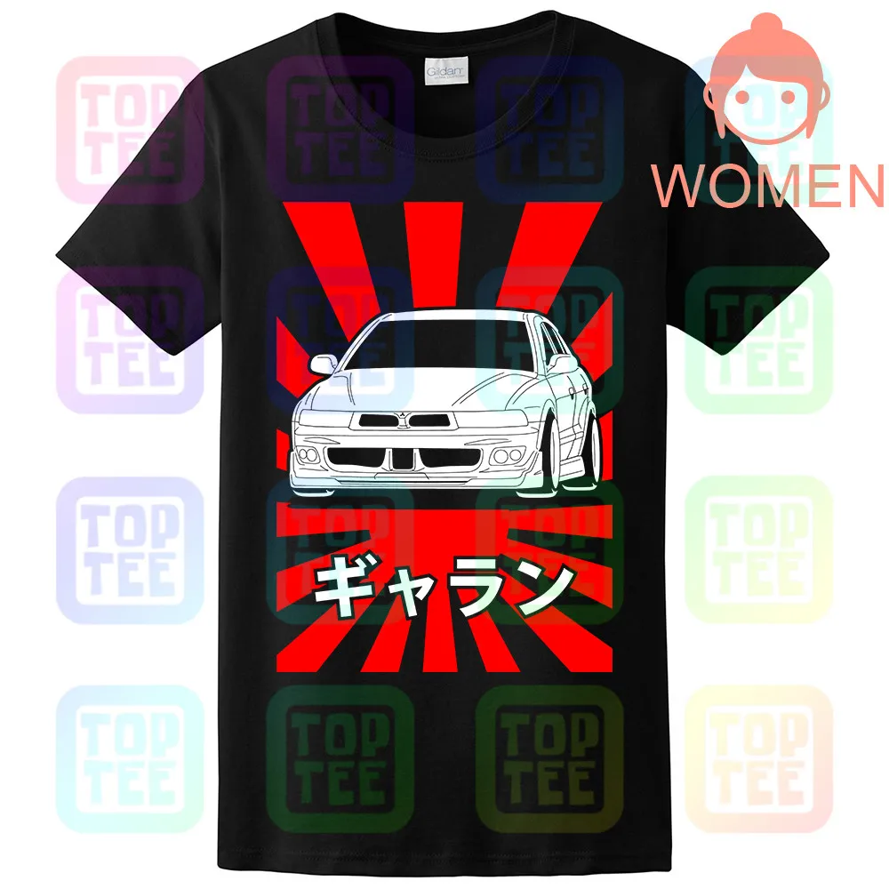 Women Black Футболка GT-shirt Mitsubishi Galant VR-4 ЕС5А - Цвет: Women Black