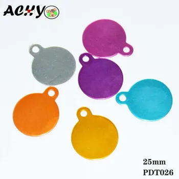 

25mm round pet id tag/dog and cat name tag/mental tag for pet /can put your logo/100pcs mix colors for you
