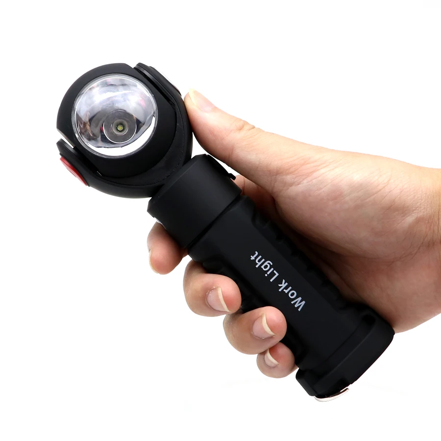 Практичный вращающийся фонарь на 360 градусов Cree светодиодный+ COB Светодиодный фонарь USB Перезаряжаемый с 18650 встроенным аккумулятором задний магнит