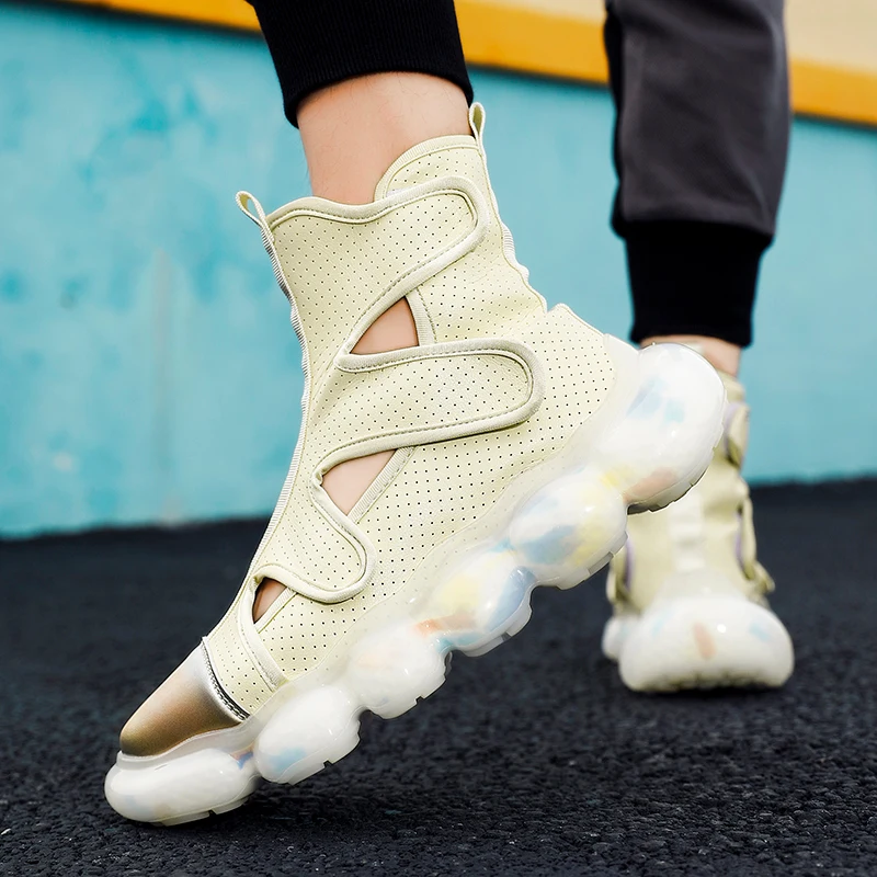 Fashion Men's Sandals Summer Soft Sandals High Quality Microfiber Leather Sandals Outdoor Antiskid Damping Men Roman Sandals