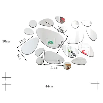 

18pcs 3D Mirror Stickers Large Size Cobblestone Wall Stickers for Kids Room Living Room TV background Home Decal Home Decor