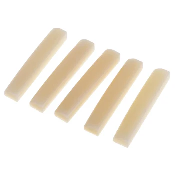 

Replacement Parts 5x Bone Nut Slotted for 6-String Acoustic Folk Guitar Instrument Accs