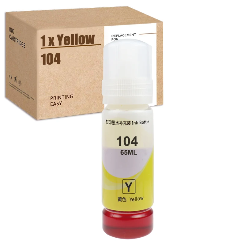 Hs Compatibile Per Epson 104 Inchiostro Giallo Per Epson Et-2726 Et-2750 Et-2756 Et-3700 Et-4750