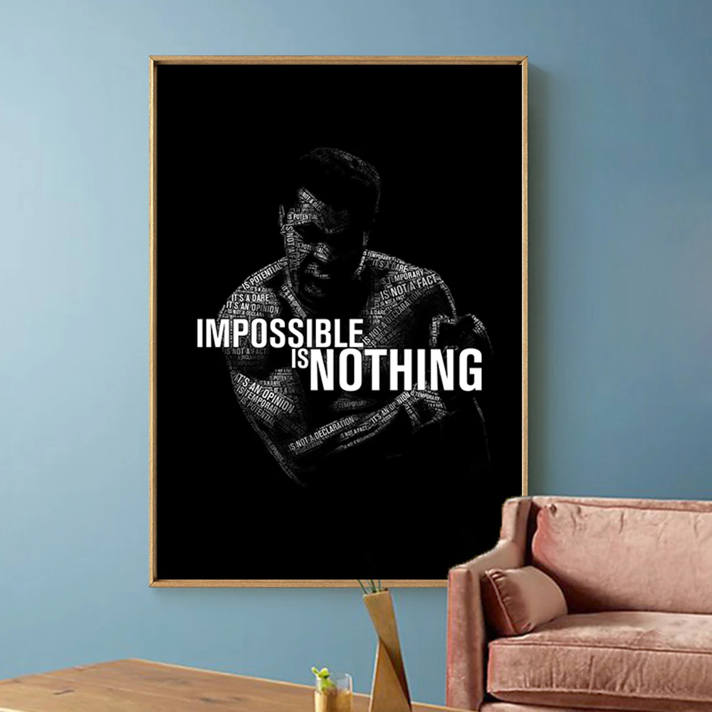 

Boxer Star Posters Prints Inspirational Quotes Creative Canvas Painting HD Print Wall Art Pictures Living Room Home Wall Decor