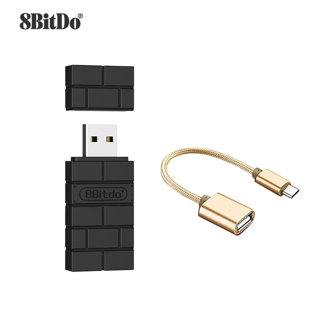 8Bitdo USB Bluetooth Receiver Adapter  For Nintend Switch For PS5 PS4 Windows PCs Macs Raspberry Pi Gray with G Cable