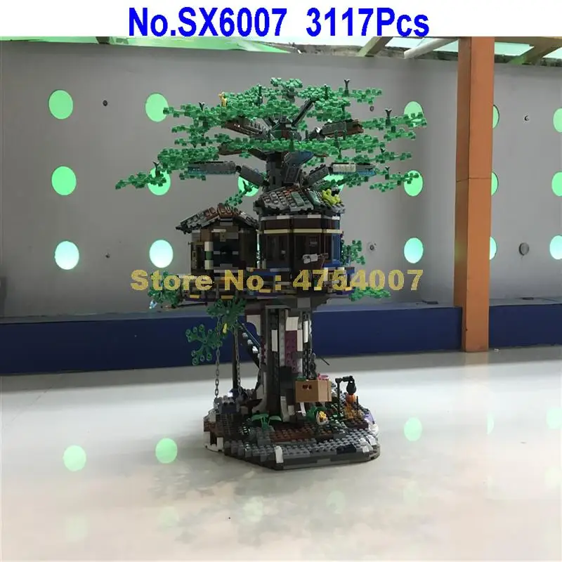 Sx6007 3117 шт. идеи дерево дом модель строительные блоки 21318 игрушка