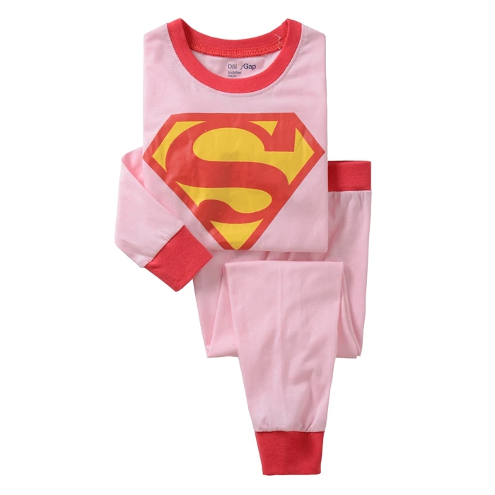 Детская одежда для сна детские пижамы с длинными рукавами и рисунком пижамы с животными для маленьких мальчиков и девочек Детские хлопковые пижамы для детей от 2 до 7 лет - Цвет: Розовый