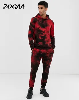 

ZOGAA 2020 new casual sports suit foreign trade men's 3D digital printed floral hooded casual sports suit