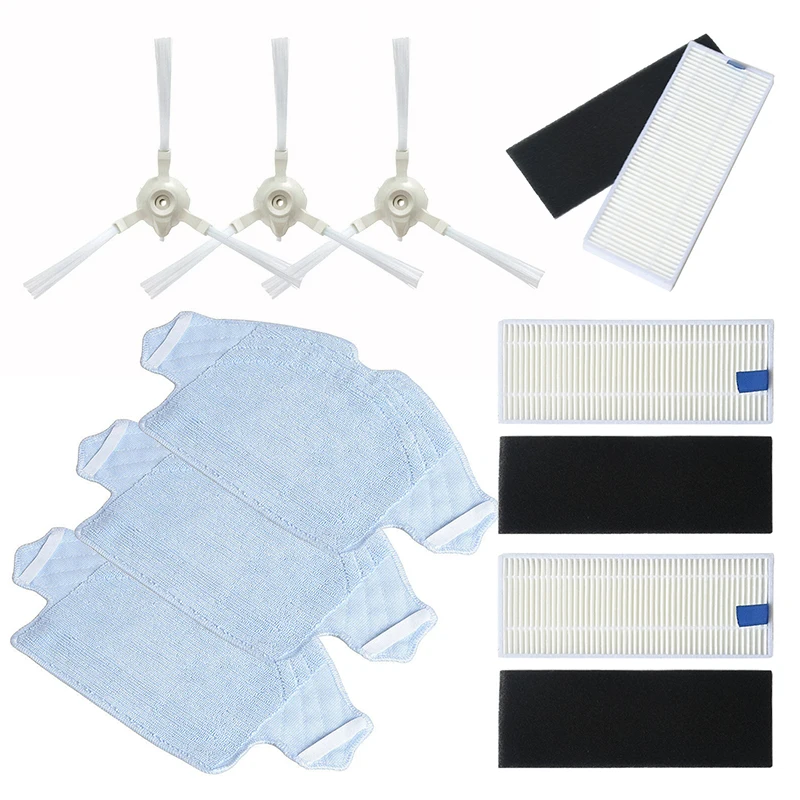 12Pcs Filter Sponge Side Brush Mop Cloth Kit For 360 S6 Vacuum Cleaner Parts