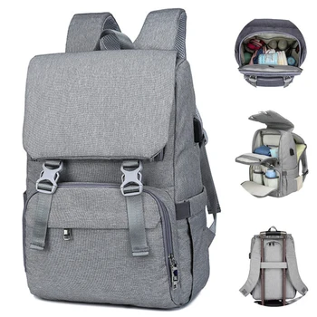 

USB Waterproof Pram Stroller Diaper backpack mommy Nappy Maternity Travel Multifunction Baby care changing Bag Nursing for moms