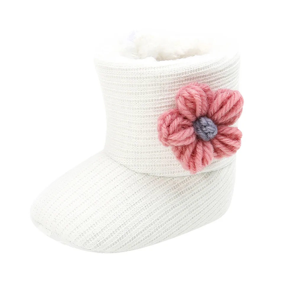 Ботинки для новорожденных девочек; зимняя модная теплая обувь с цветочным принтом; обувь для малышей; Повседневная обувь для девочек; Y830 - Цвет: PK