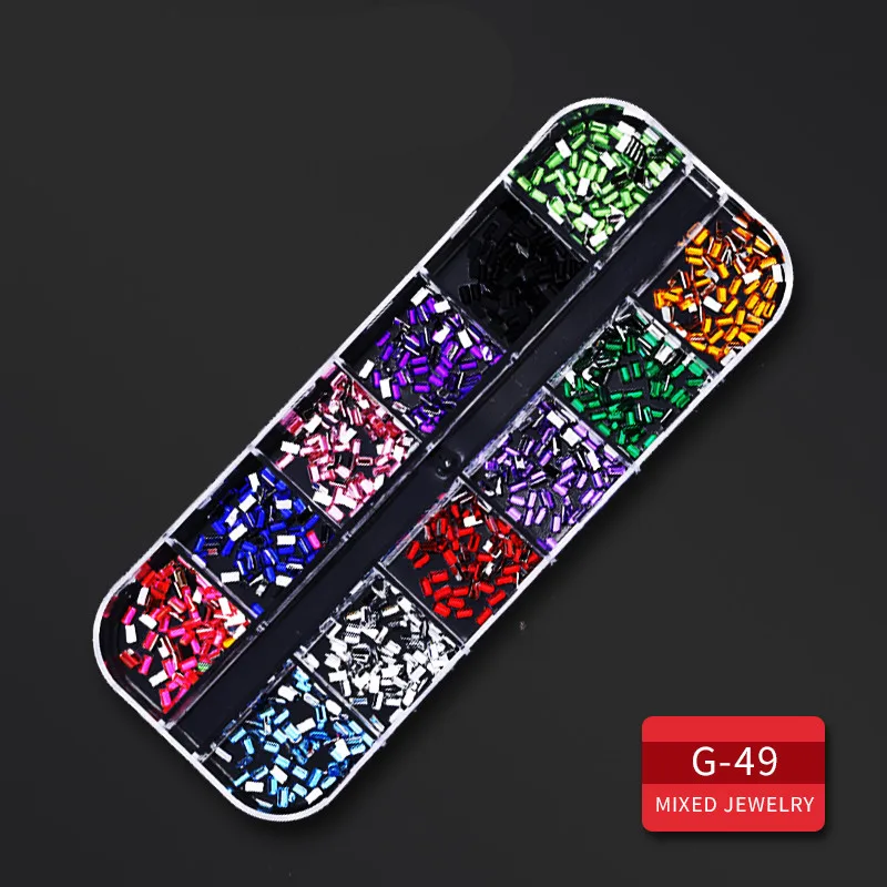3 коробки наборы 3D хрустального стекла декоративный камень для ногтей и смешанных цветов DIY украшения для ногтей, золото и серебро алмазное украшение - Цвет: G-49