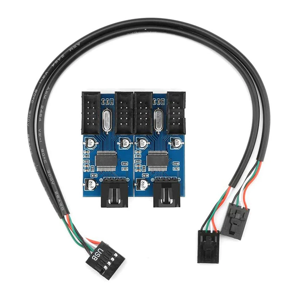 USB 2.0 HUB 1 to 2/4 Extension Splitter Cable for Motherboard USB 9 Pin Header Connector Description Image.This Product Can Be Found With The Tag Names 9 pin usb header male 1 4 female extension cabl, Motherboard usb header splitter, Usb motherboard 9pin extension