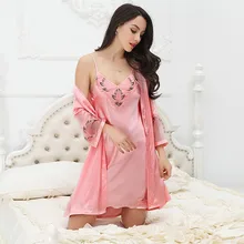 Женский ночной халат Ночное белье Комплект сексуального белья из двух предметов глубокий v-образный вырез печать Открытая грудь Слинг короткий абзац шнуровка костюмы