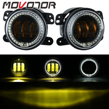 

2PCS 4Inch Round Led Fog Lights 30W 6000K White Halo Ring DRL Off Road Fog Lamps For JK TJ LJ Grand Cherokee lada