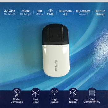 

Hot Sale USB Mini WiFi Adapter 2.4G/5G Dual Band Bluetooth Wireless Network Adapter For PC Desktop