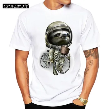 

2019 Newest Creative With My Bicycle Design Men's T Shirt Short Sleeve Boy Cool Tops 3D Panda Retro Printed T-shirt