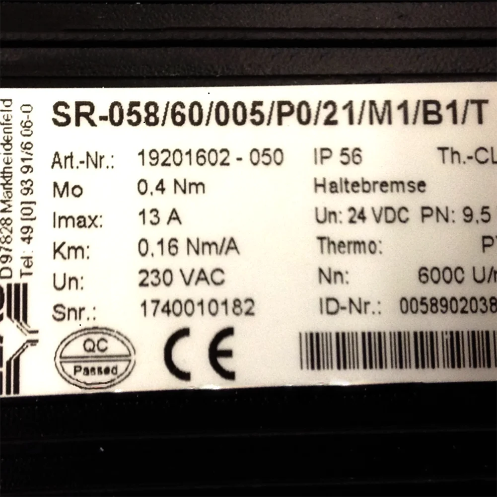 Серводвигатель переменного тока ELAU 19201602-050 SR-058/60/005/P0/21/M1/B1/T