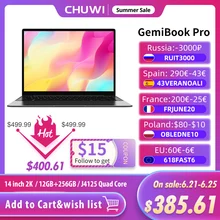 CHUWI GemiBook Pro 14inch 2K Screen 12GB RAM 256GB Laptop Intel Gemini lake J4125 Quad Core SSD Windows 10 With backlit keyboard
