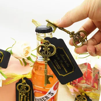 

Retro Wedding Gifts Vintage Zinc Alloy Key Opener Wedding Decoration Souvenirs Unique Wedding Gift For Guests