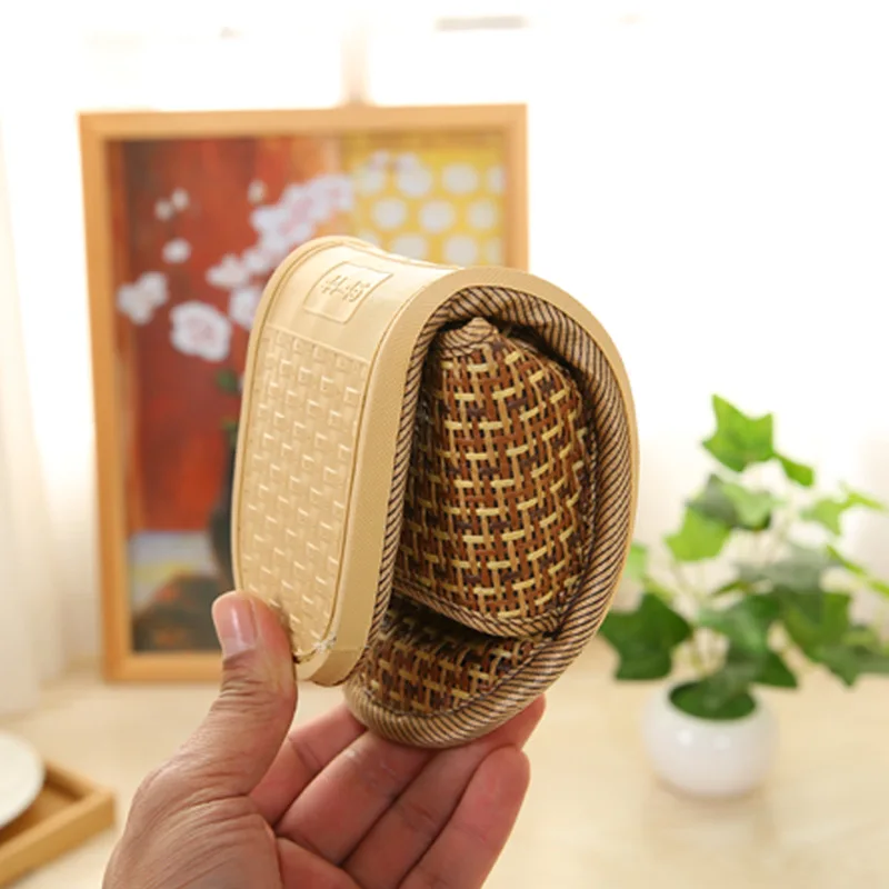 

Bamboo Weaving Rattan Weaving Sandals Summer Couples Anti-slip X Home Indoor Wood Floor Mat Men And Women-Slipper