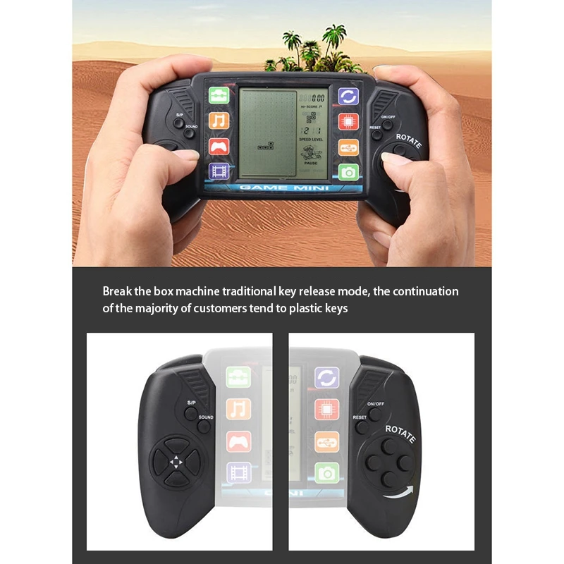 Pocket Handheld Video Game Console 3.5In LCD Mini Portable Brick Game Player With Built-In 23+26 Games (Black)