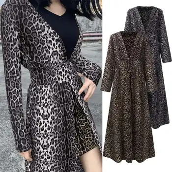 

ZANZEA Women's Cardigan 2020 Fashion Leopard Printed Beach Covers Up Ladies Sexy Shirts Casual Hooded Blouses Summer Long Blusas
