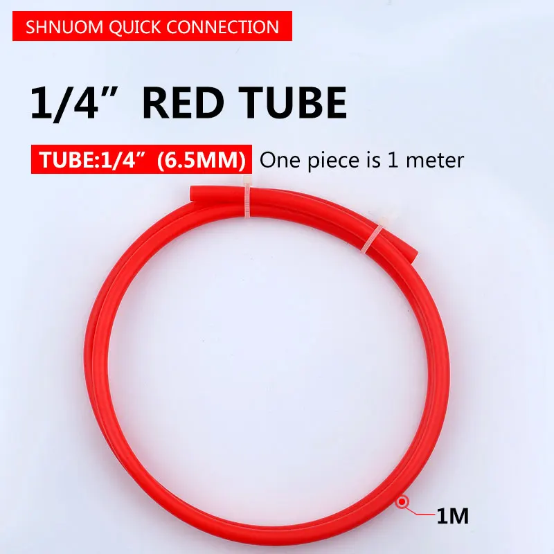 Rojo 1/4 de Tubería de PE de grado alimenticio de alta calidad manguera Flexible Gules 1/4 pulgadas para tubo de agua osmosis inversa purificador de filtro de acuario de 6,5 MM de diámetro