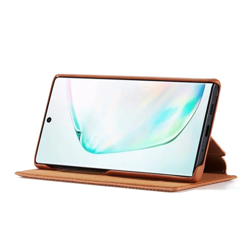 Роскошный кожаный бумажник откидная крышка для samsung Note10 Plus Держатель Магнитная визитница для samsung Galaxy Note 10+ Plus Coque Etui
