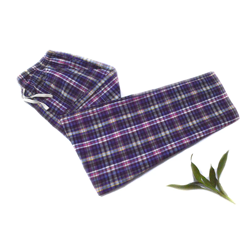 Дешевые свободные штаны хлопок плед Весна Лето Женская сна нижняя часть ...