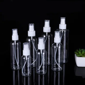 

30ml/50ml/100ml Refillable Bottles Transparent Empty Spray Bottles Travel Outdoor Plastic Perfume Disinfectant Bottle Atomizer