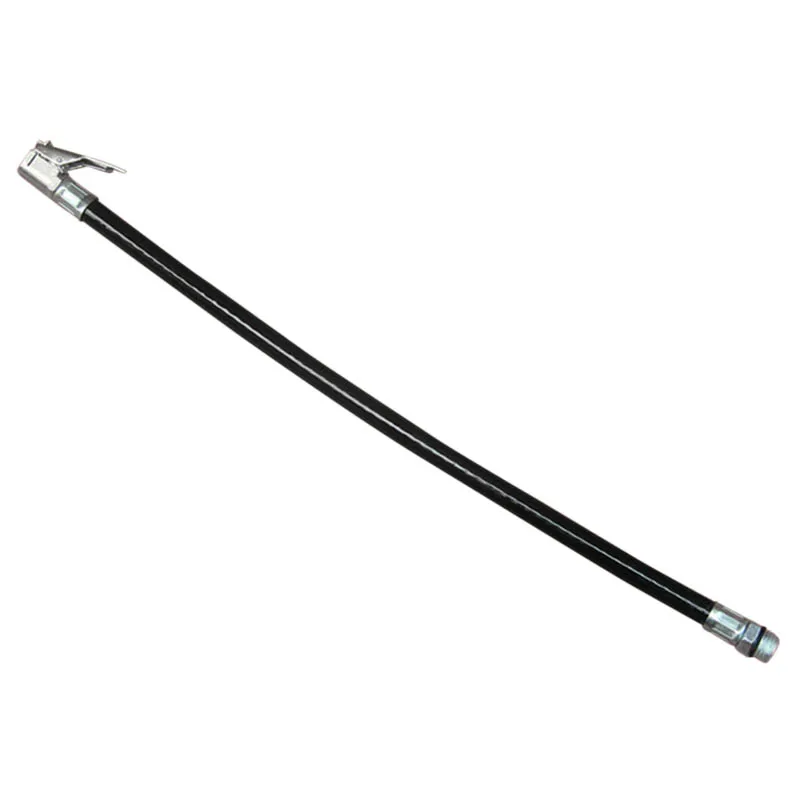 Motorcycle Bicycle Car Flexible Clip-on Air Tyre Tire Chuck Inflator Hose Tool THJ99 - Color: Black