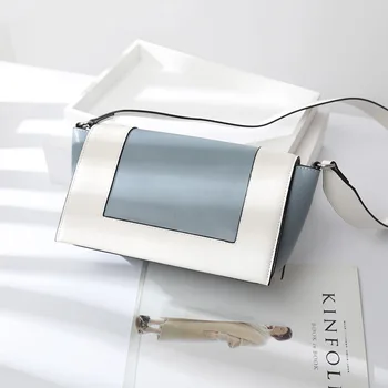 

2020 New Genuine Leather Small Square Bag Women's Bag Wide Shoulder Strap Single Shoulder Messenger Bag Small Bag