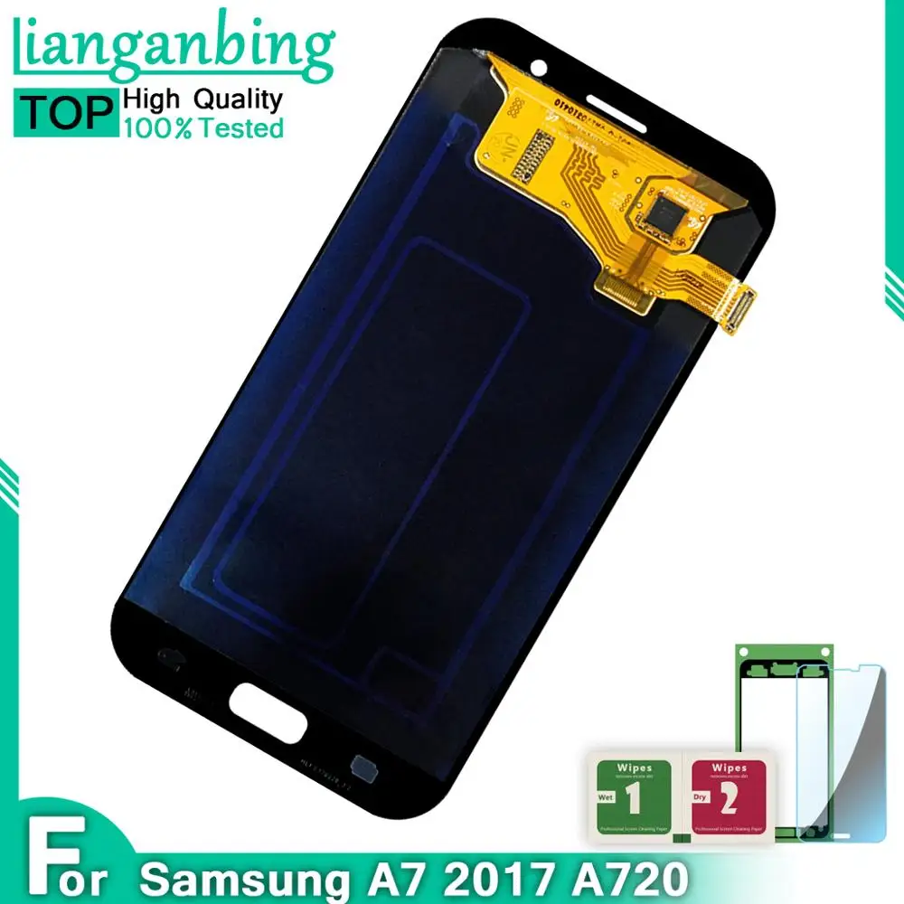 OLED lcds For Samsung Galaxy A7 2017 A720 A720F SM-A720F LCD Display Touch Screen Digitizer Assembly Replacement parts for | Мобильные