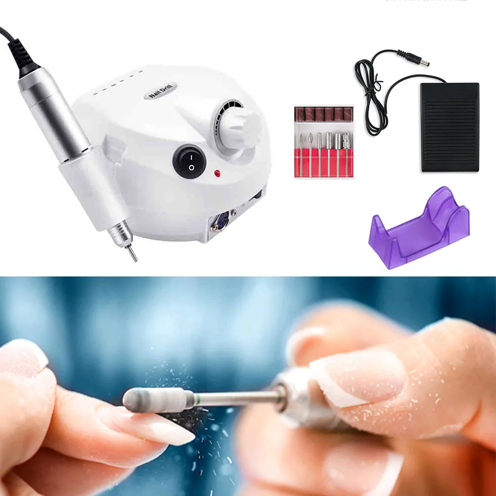 Lixadeira de Unhas Máquina de Manicure Moedor de Unhas para Polimento de Unhas Elétrica Pedicure Manicure Fresa Prático Pro Kit 6 Brocas elétricas p manicure e acessórios