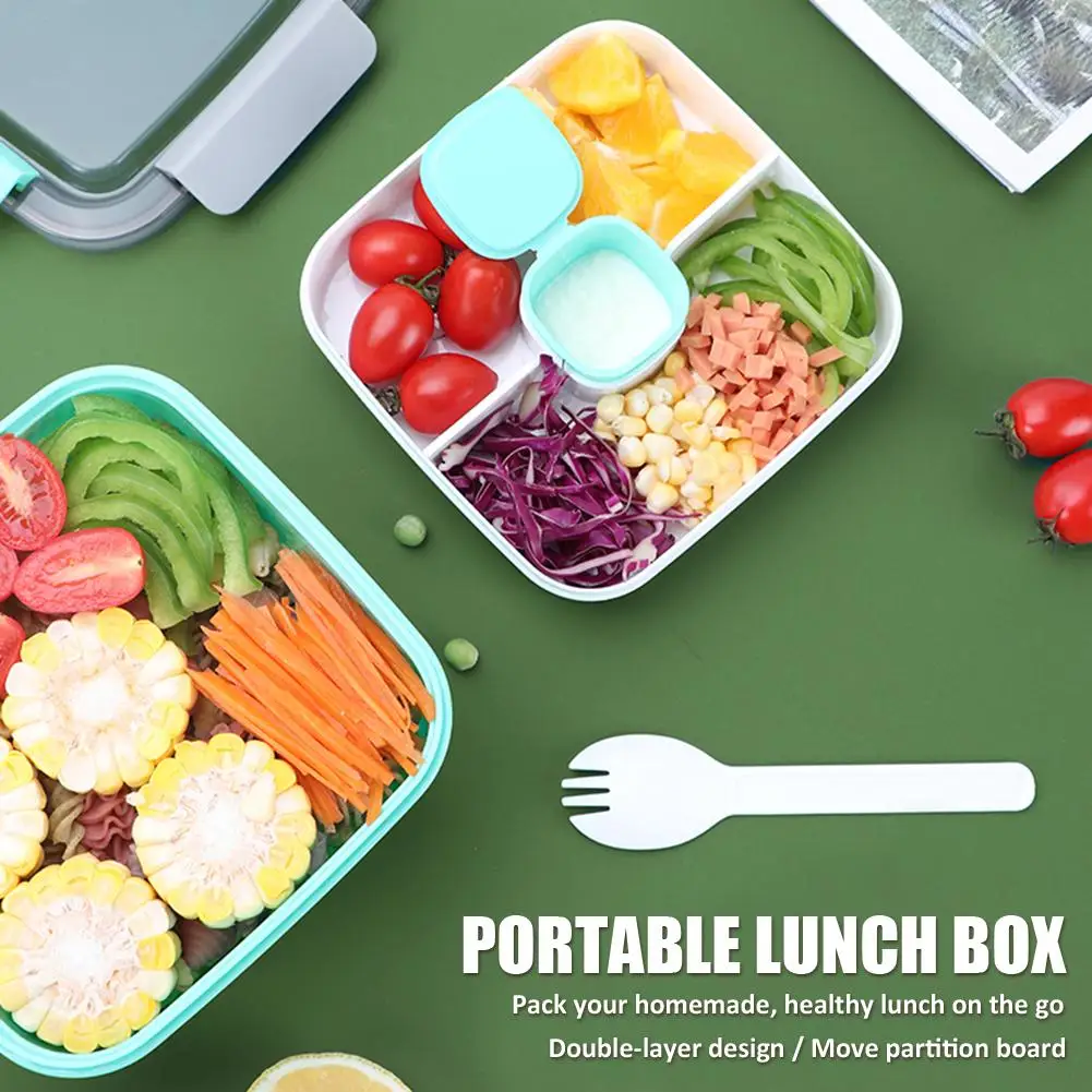 Insulation Box Portable Lunch Box With Builtin Fork Spoon For Office