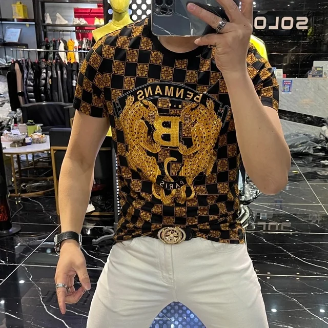 Summer Short Sleeve Novel 3D Plaid 