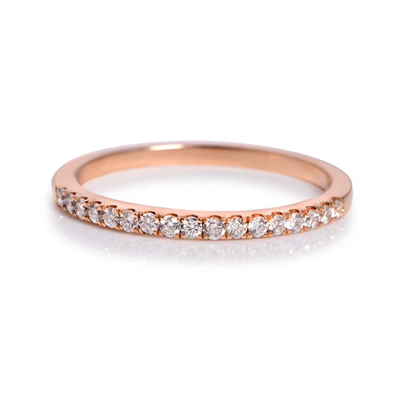 

18k Rose Gold Deputy ring DF Color Moissanite ring Eternity ring Lab Diamond Engagement Anniversary jewelry Tail ring