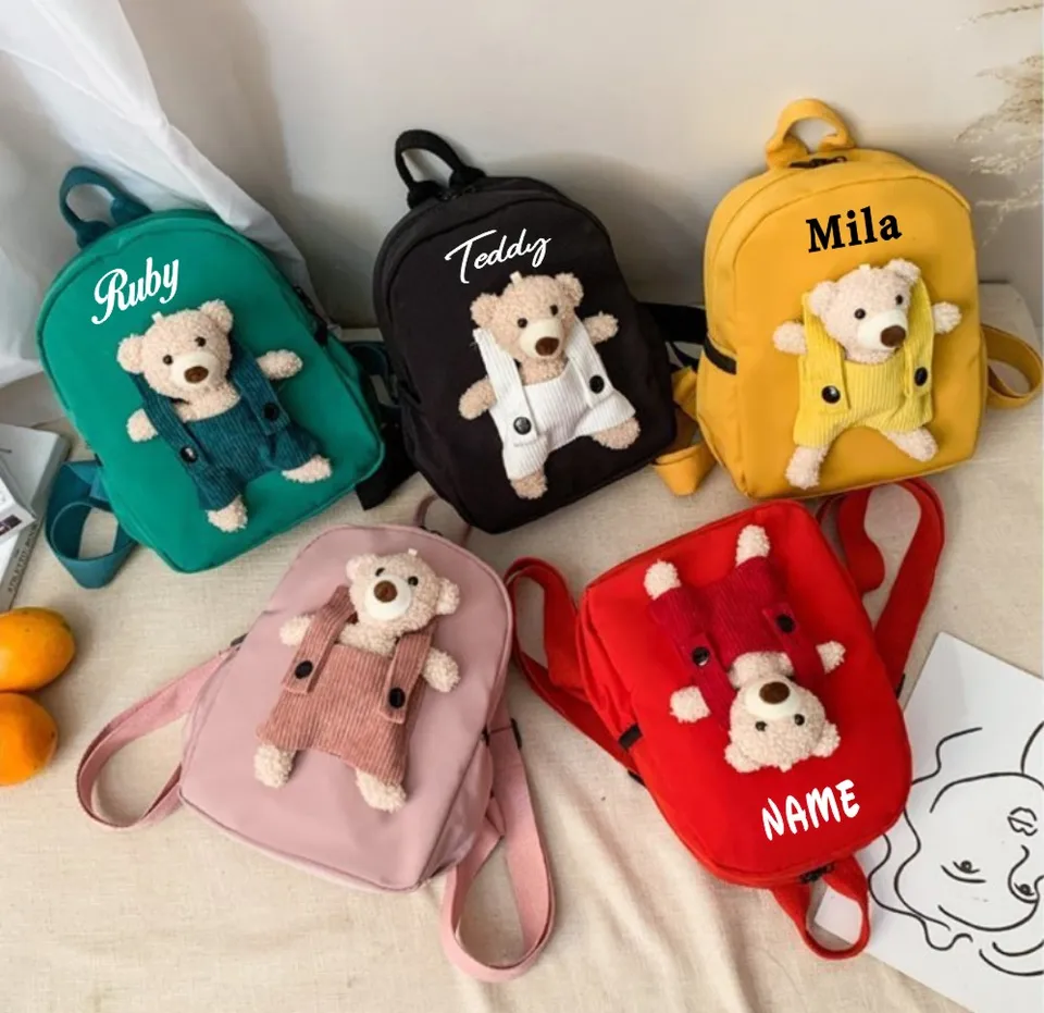 Mooie Kleine Beer 26 Engelse Letters Rugzak Meisje Schooltas Cosplay Canvas Rugzakken Kinderen Kid Boekentas Terug Naar School kopen vanaf een prijs van 13