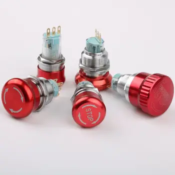 

16mm 19mm 22mm metal push button switch emergency stop stainless steel mushroom rotary Mini latching switch