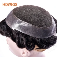 

Australia Man Toupee Lace PU Indian Human Hair Wigs High Quality Men's Capillary Prothesis 100% Natural Hair System Replacement