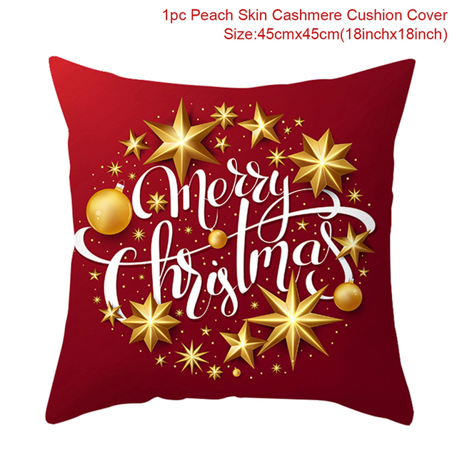 Cushion Cover Merry Christmas Decorations for Home 2021 Christmas Ornament Navidad Noel Xmas Gifts Happy New Year 2022