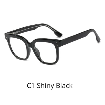 C1 Shiny Black Ralferty, женские очки, качественная квадратная оправа для оптических линз, для женщин, TR90 CP, штыревая вставка, весна, без диоптрий, класс близорукости, F92330 - Цвет оправы: C1 Shiny Black